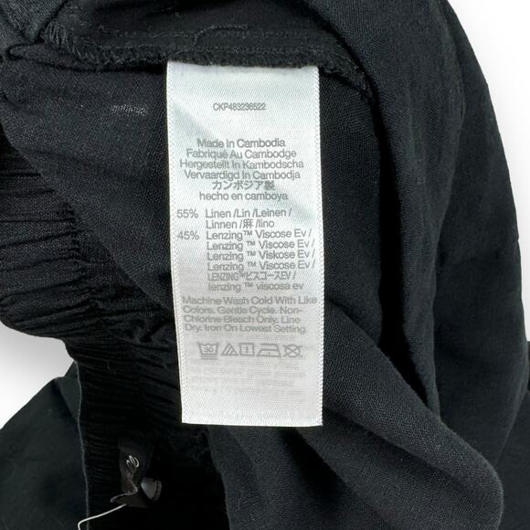 Madewell Women's Linen Blend Straight Leg Crop Pant Size 00 Black - Picture 10 of 15